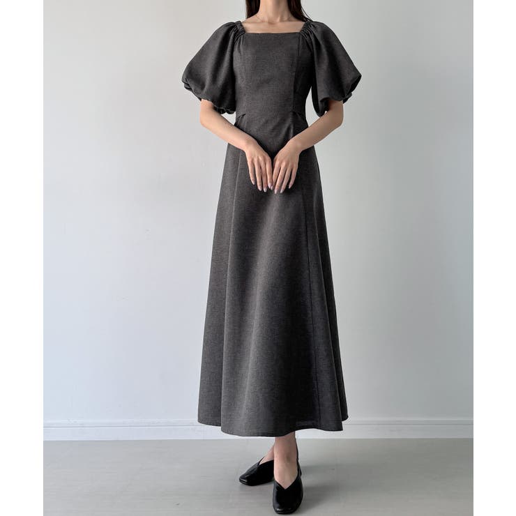 バックリボンフレアワンピース(薄手、裏地なし) | JUNOAH | 詳細画像13 