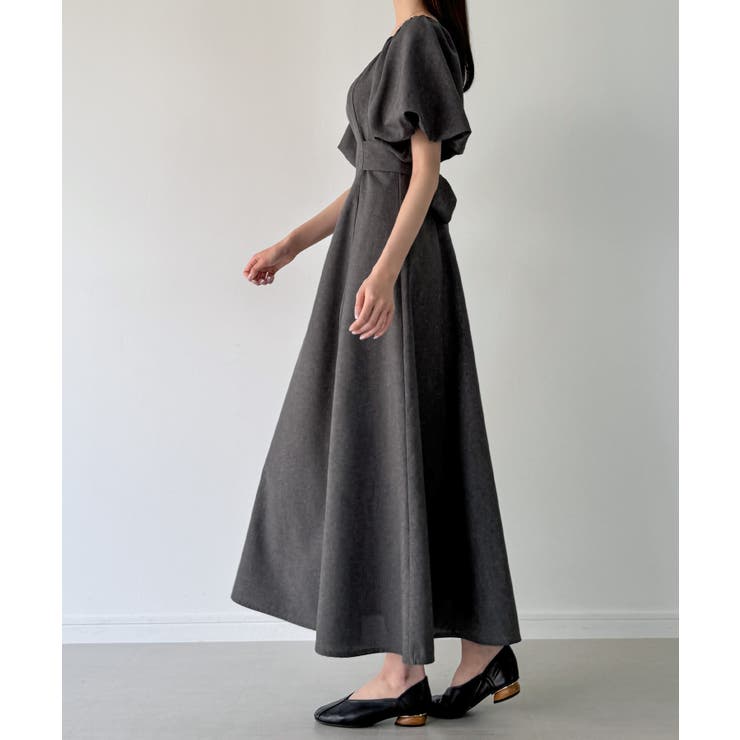 バックリボンフレアワンピース(薄手、裏地なし) | JUNOAH | 詳細画像14 