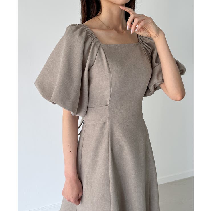 バックリボンフレアワンピース(薄手、裏地なし) | JUNOAH | 詳細画像4 