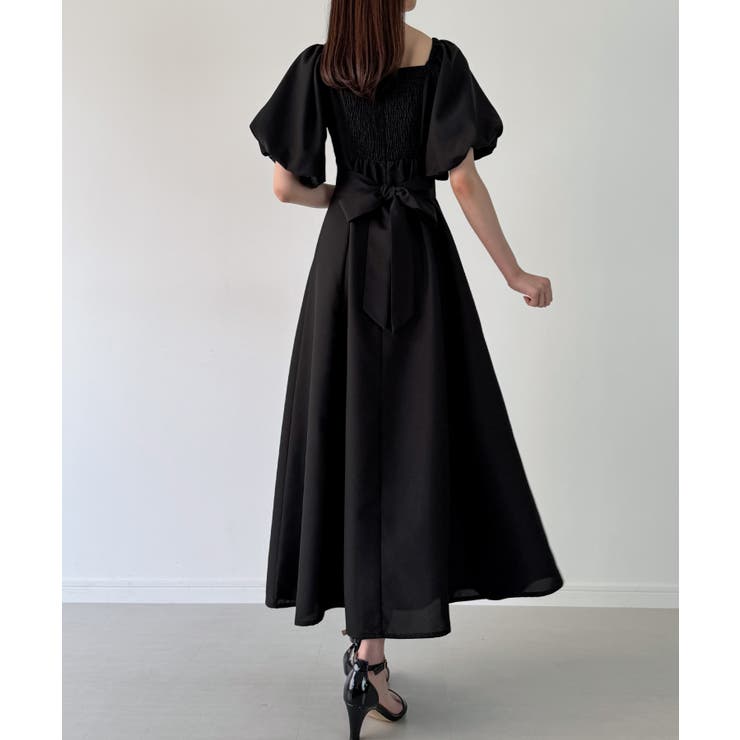 バックリボンフレアワンピース(薄手、裏地なし) | JUNOAH | 詳細画像8 