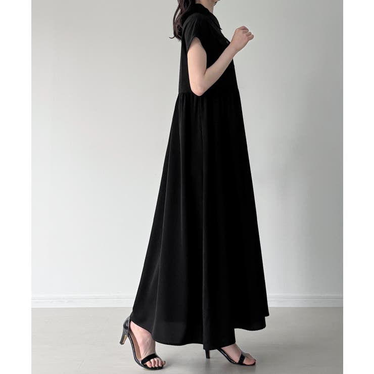 ウエストリボンフレアシャツワンピース(薄手、裏地なし、ぺチスカートset) | JUNOAH | 詳細画像17 