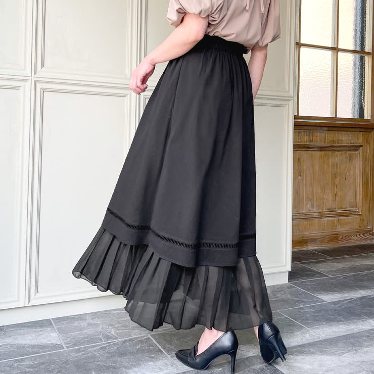 Jil Sander ビスコースブレンドベロアスカート はしごレースプリーツスカート[品番：AMTW0003932]｜JUNOAH