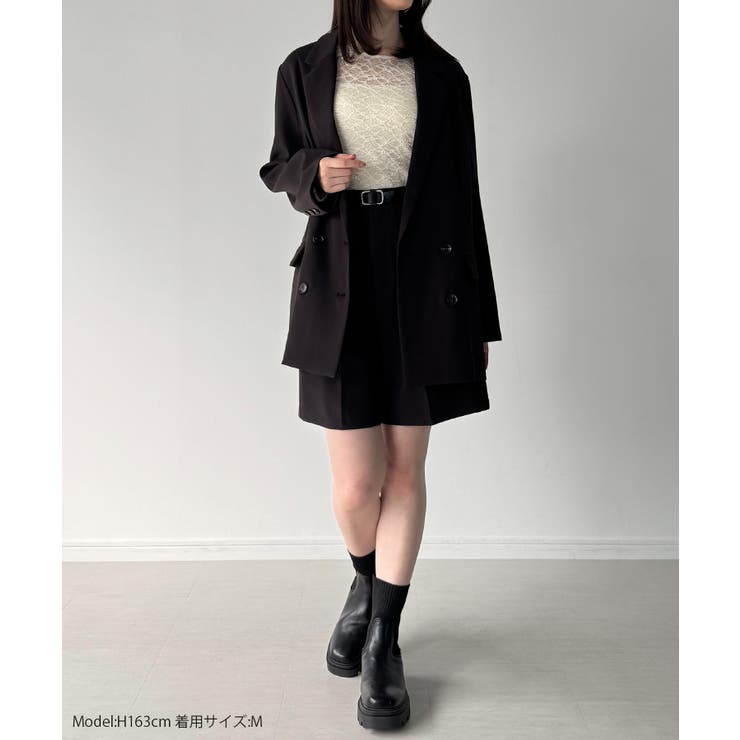 バックリボンテーラードジャケット＋ショートパンツSET | JUNOAH | 詳細画像2 