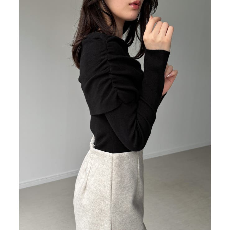 オフショル風ドレープニット | JUNOAH | 詳細画像10 