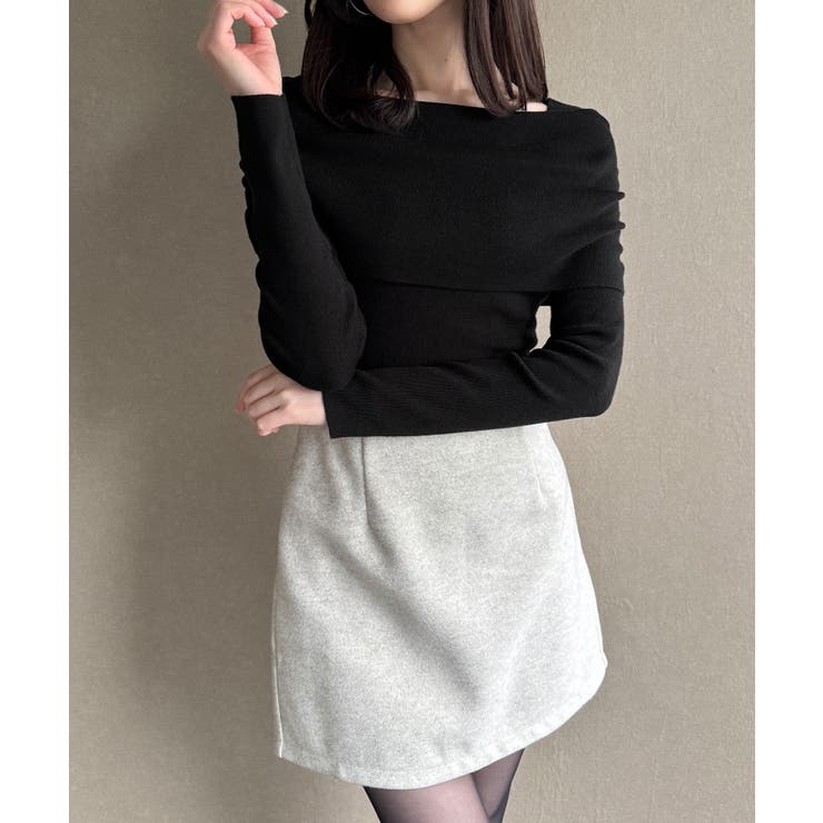 オフショル風ドレープニット | JUNOAH | 詳細画像11 