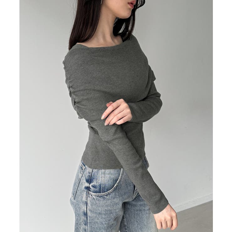 オフショル風ドレープニット | JUNOAH | 詳細画像7 