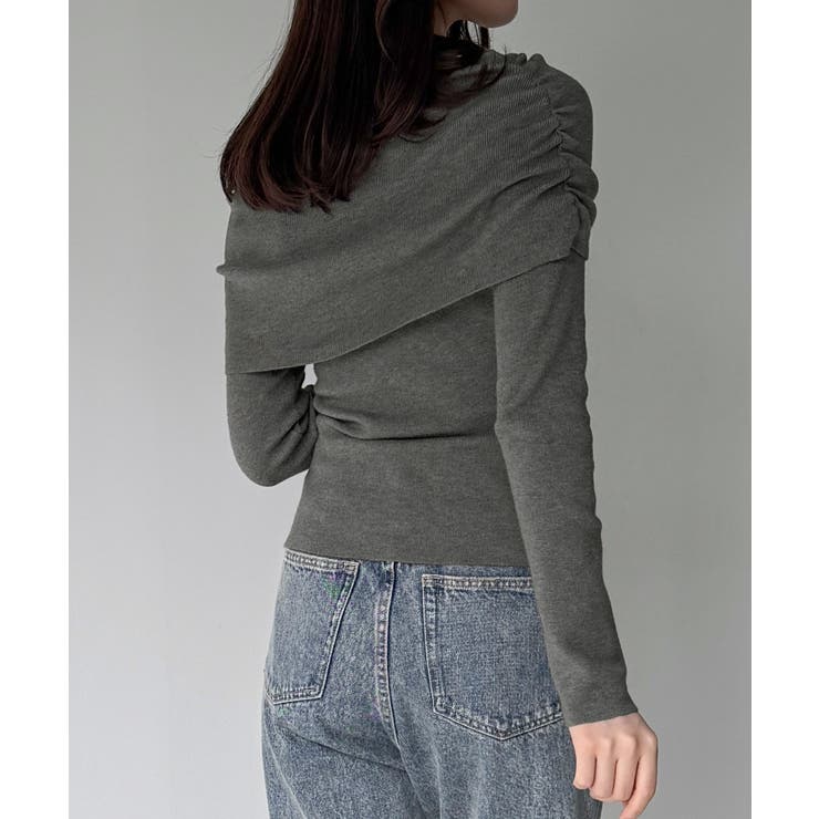 オフショル風ドレープニット | JUNOAH | 詳細画像8 