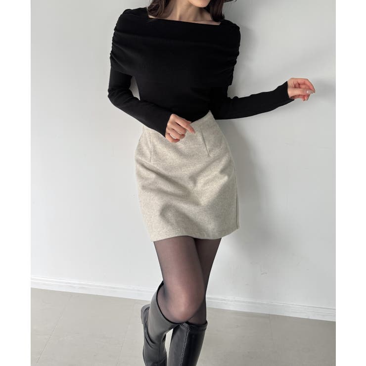 オフショル風ドレープニット | JUNOAH | 詳細画像9 