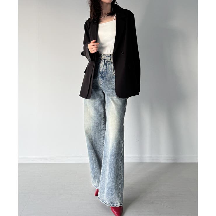 【チェック/無地】レイヤードデザインテーラードジャケット | JUNOAH | 詳細画像10