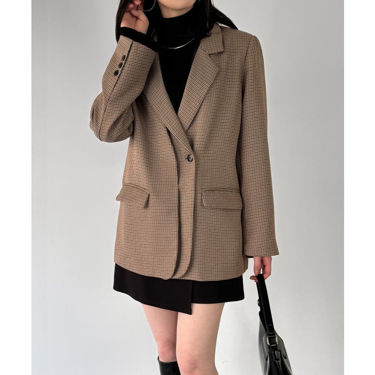 【チェック/無地】レイヤードデザインテーラードジャケット | JUNOAH | 詳細画像19