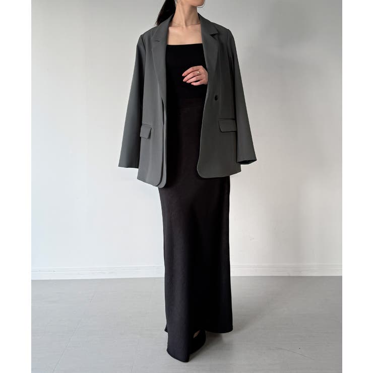 【チェック/無地】レイヤードデザインテーラードジャケット | JUNOAH | 詳細画像6