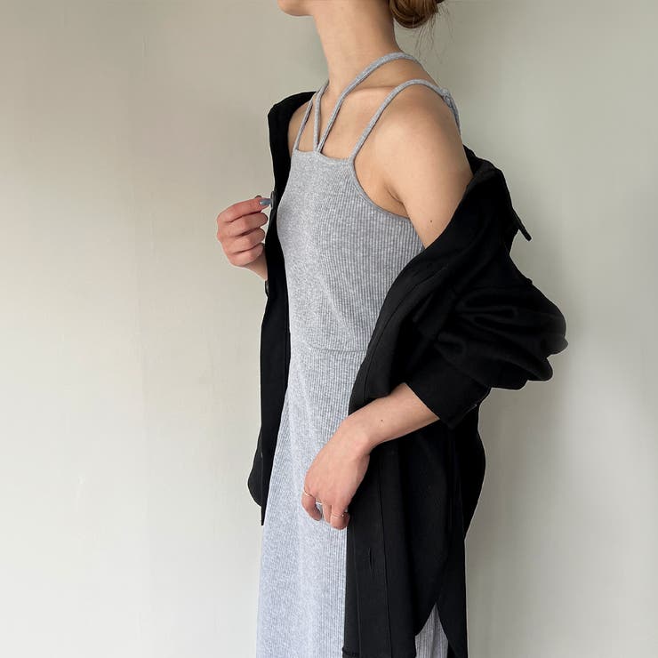 ダブルストラップリブキャミワンピース | JUNOAH | 詳細画像18 