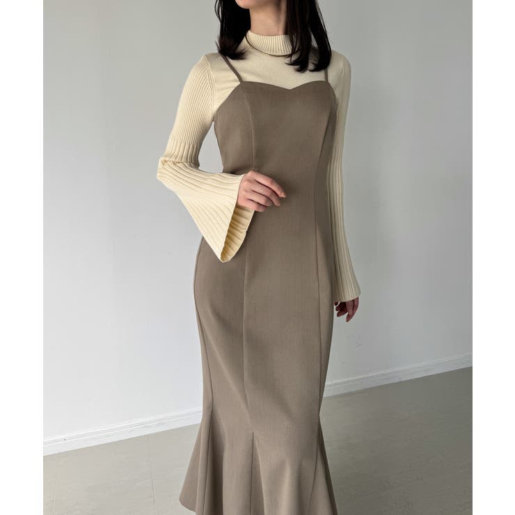 レイヤードデザインショートジャケット＋マーメイドキャミワンピースset | JUNOAH | 詳細画像15 