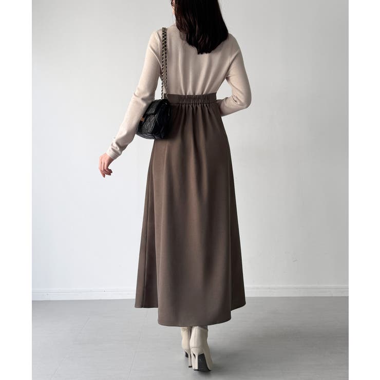 ポロニットドッキングラッフルフレアワンピース(薄手、裏地なし) | JUNOAH | 詳細画像16 