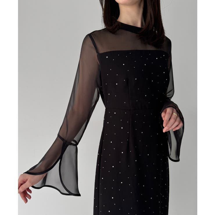 極美品✨ フォクシー キュプラサテンノベルティドレス バルーンスリーブ ゆったり forksy.（フォルクシー）の「【forksy.】【オケージョン対応