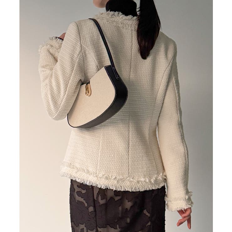 金ボタンフリンジツイードジャケット[品番：AMTW0012689]｜JUNOAH