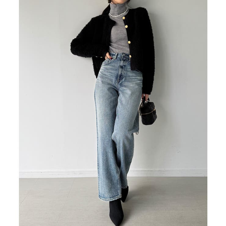 パイル編み金釦ニットジャケット | JUNOAH | 詳細画像10 