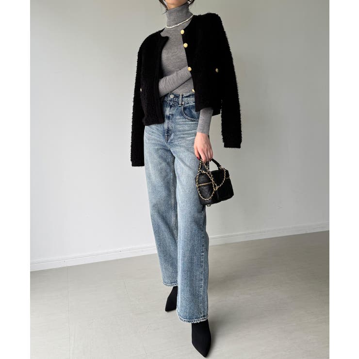 パイル編み金釦ニットジャケット | JUNOAH | 詳細画像13 