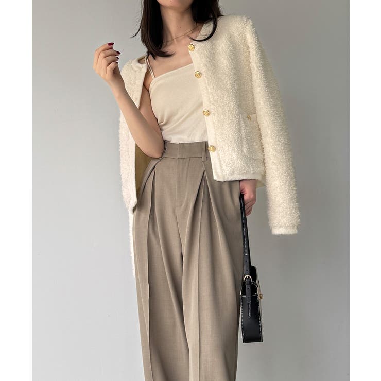 パイル編み金釦ニットジャケット | JUNOAH | 詳細画像6 