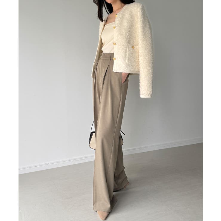 パイル編み金釦ニットジャケット | JUNOAH | 詳細画像7 