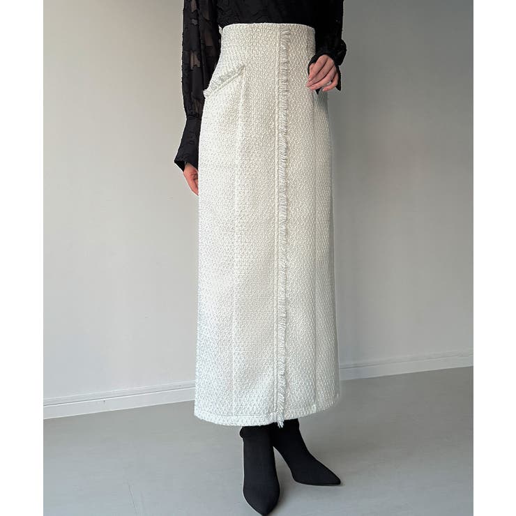 ツイードバックレースアップIラインスカート | JUNOAH | 詳細画像11 