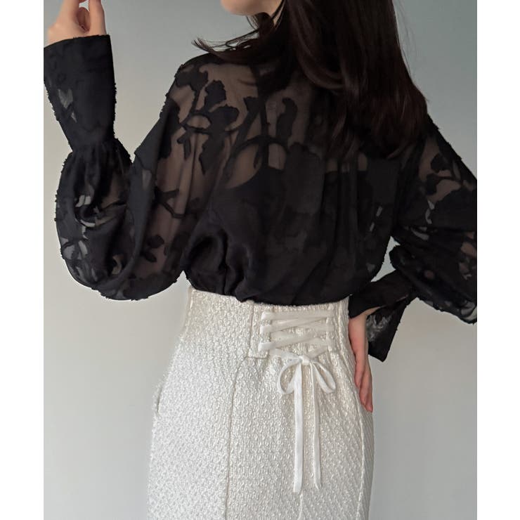 ツイードバックレースアップIラインスカート | JUNOAH | 詳細画像12 