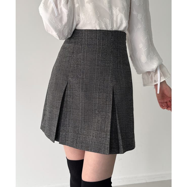 グレンチェックオーバーサイズジャケット＋フレアミニスカートset[品番