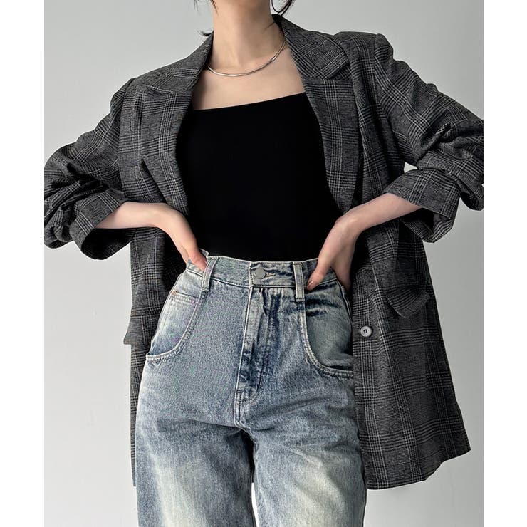 グレンチェックオーバーサイズジャケット＋フレアミニスカート(インパン付き)set | JUNOAH | 詳細画像20 