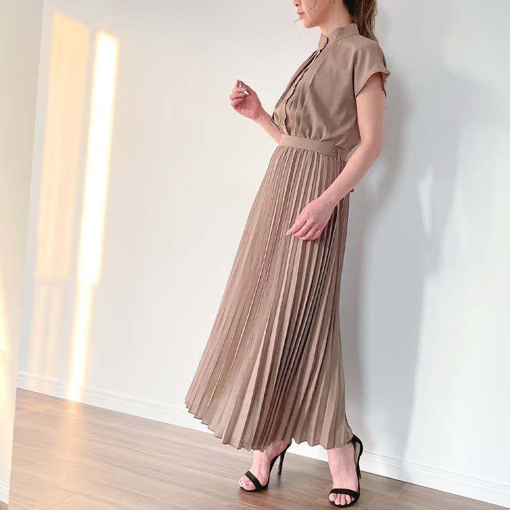 フレンチスリーブプリーツワンピース[品番：AMTW0002031]｜JUNOAH