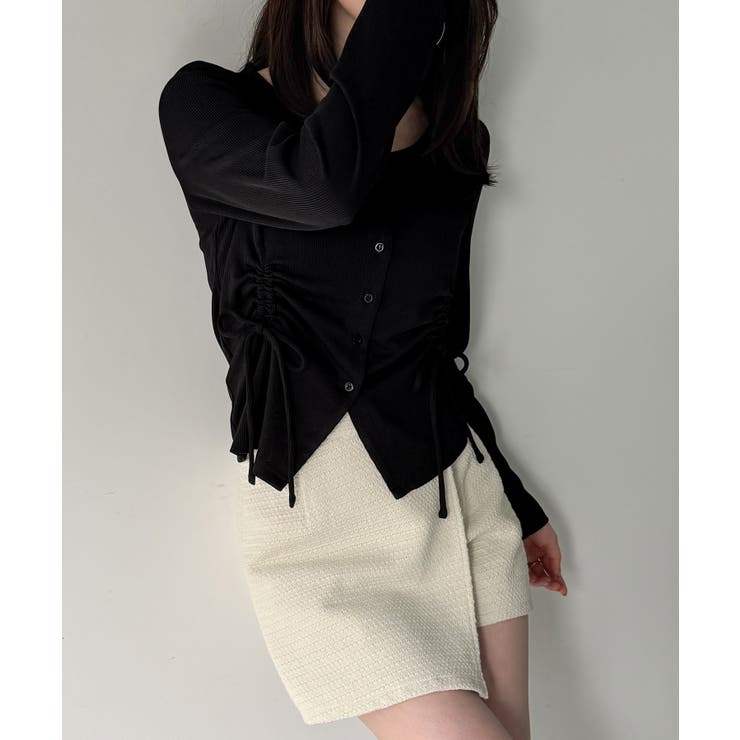 ドロストデザインリブカーディガン | JUNOAH | 詳細画像13 