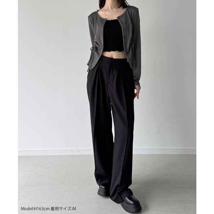 ドロストデザインリブカーディガン | JUNOAH | 詳細画像2 