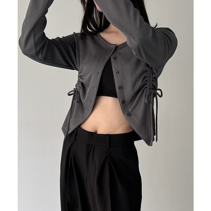 ドロストデザインリブカーディガン | JUNOAH | 詳細画像4 