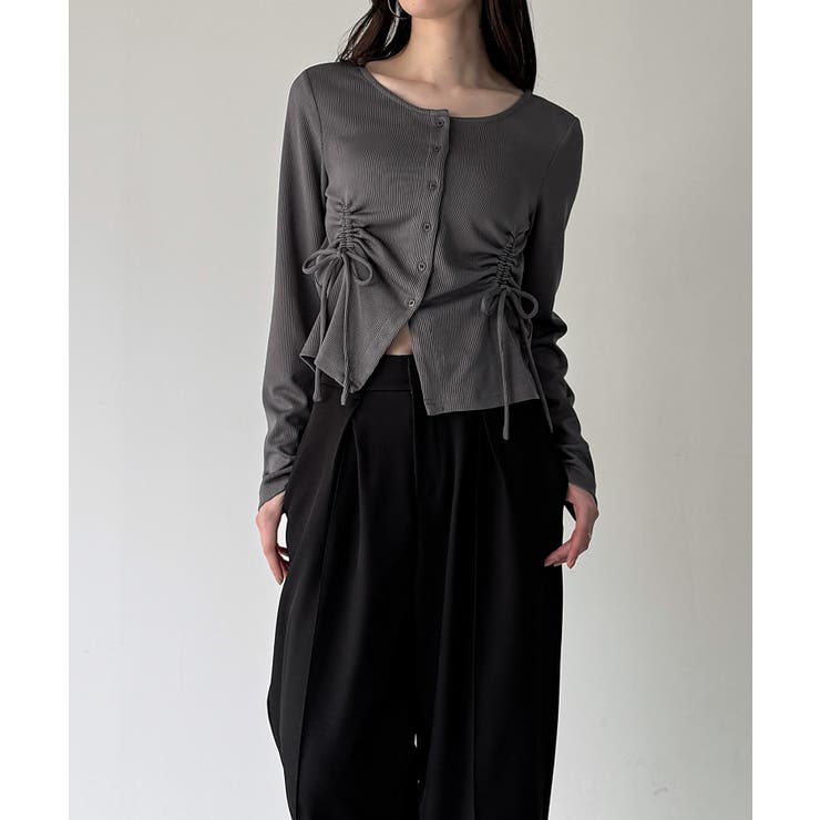 ドロストデザインリブカーディガン | JUNOAH | 詳細画像5 