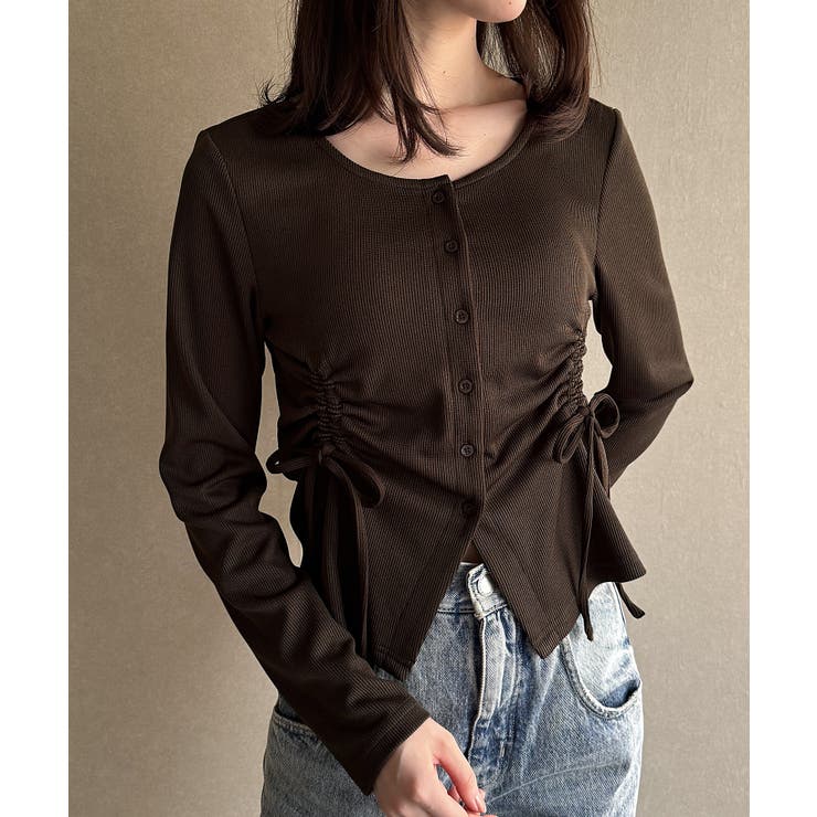 ドロストデザインリブカーディガン | JUNOAH | 詳細画像8 