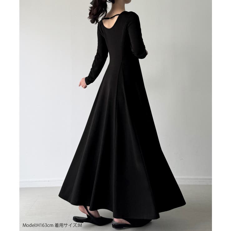 カットソーフレアワンピース（薄手・裏地なし） | JUNOAH | 詳細画像2 