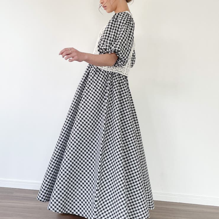 ビスチェ付きパフスリーブマキシ丈ワンピース | JUNOAH | 詳細画像13 