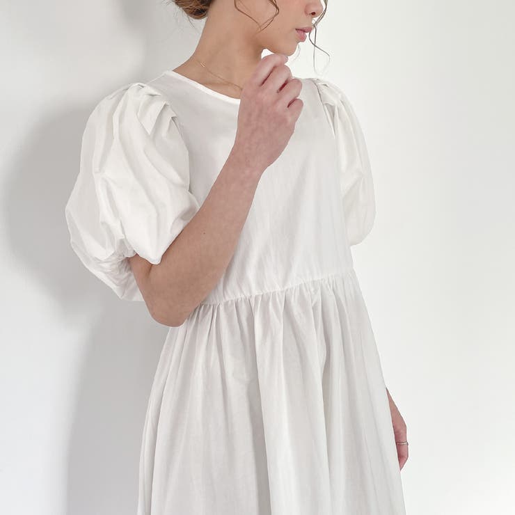 ビスチェ付きパフスリーブマキシ丈ワンピース | JUNOAH | 詳細画像15 