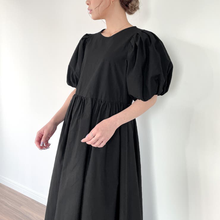 ビスチェ付きパフスリーブマキシ丈ワンピース | JUNOAH | 詳細画像18 