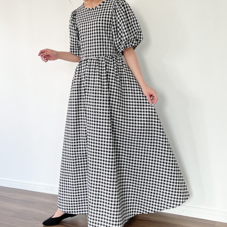 ビスチェ付きパフスリーブマキシ丈ワンピース | JUNOAH | 詳細画像20 