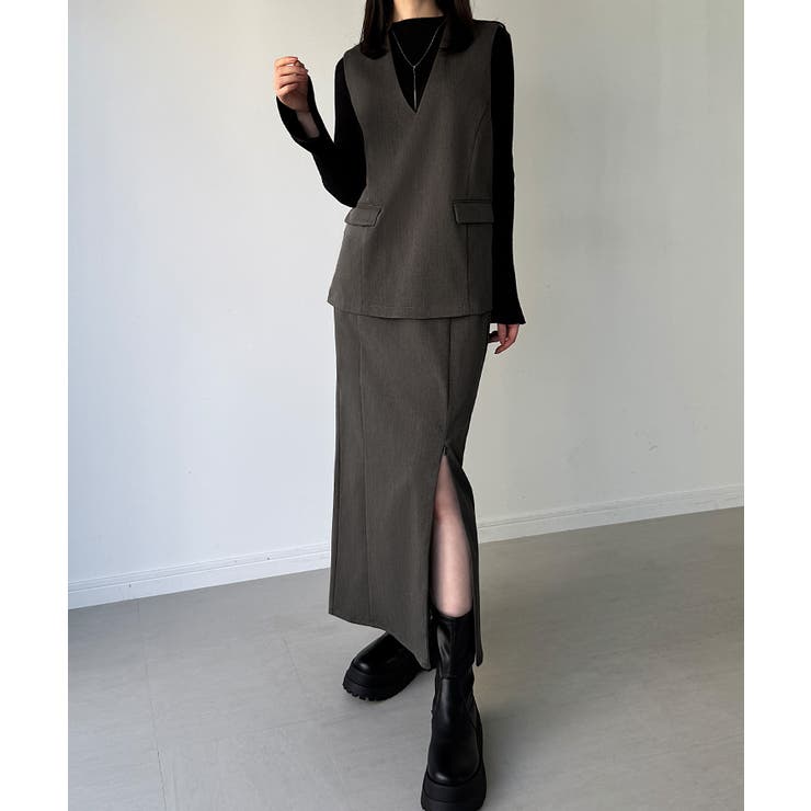 チャコール | ベストセットアップ3点セット（薄手・裏地なし） | JUNOAH