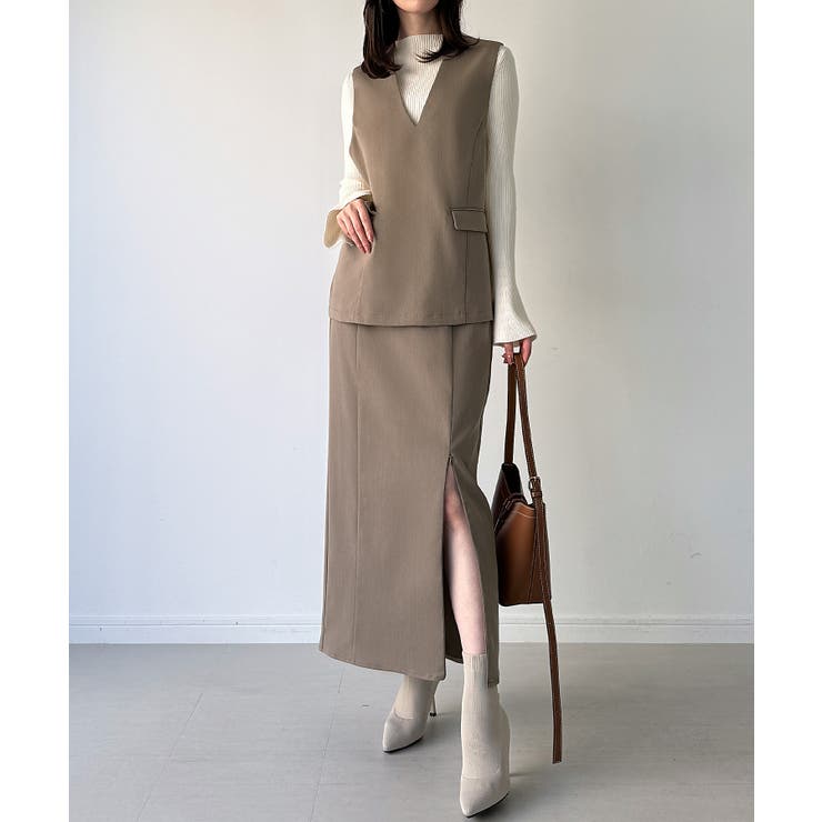 グレージュ | ベストセットアップ3点セット（薄手・裏地なし） | JUNOAH