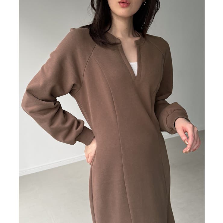 裏起毛レイヤードデザインマーメイドワンピース | JUNOAH | 詳細画像12 