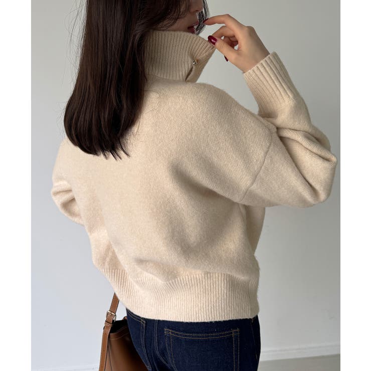 2wayネックゴールドボタンニットプルオーバー | JUNOAH | 詳細画像7 