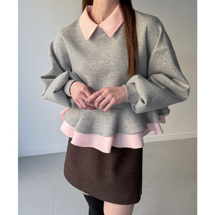 フリルレイヤードスウェット | JUNOAH | 詳細画像16 