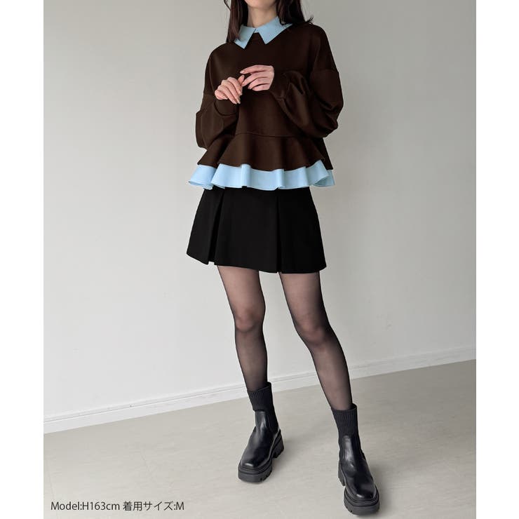 フリルレイヤードスウェット | JUNOAH | 詳細画像2 