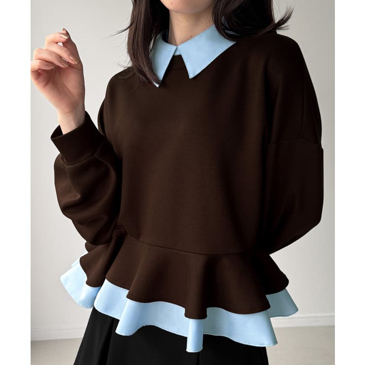 フリルレイヤードスウェット | JUNOAH | 詳細画像4 