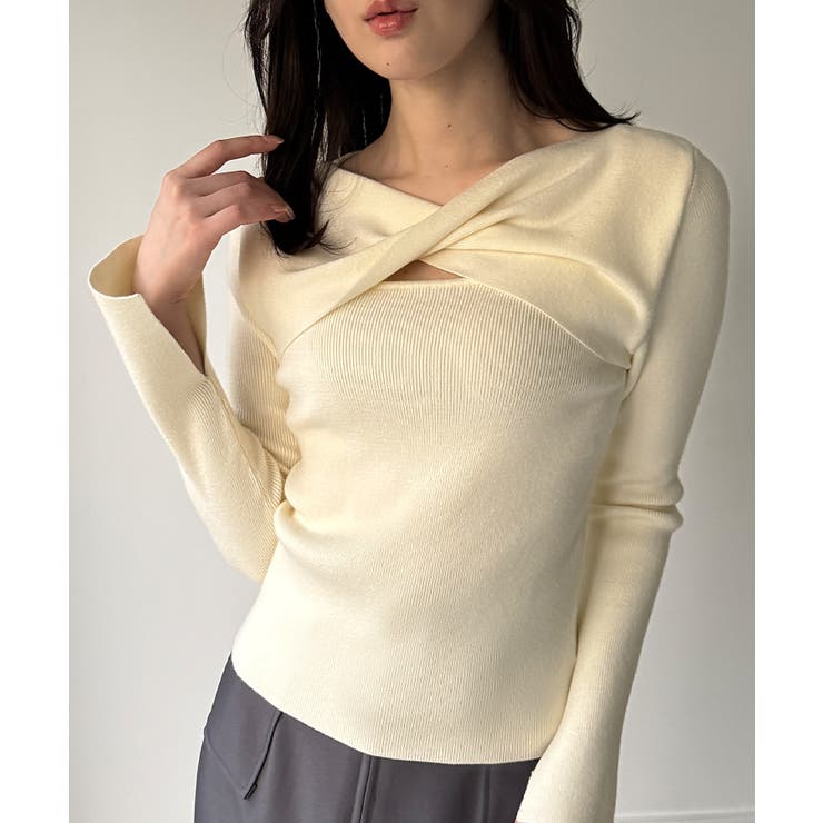 クロスドレープニットトップス | JUNOAH | 詳細画像10 