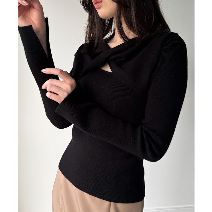 クロスドレープニットトップス | JUNOAH | 詳細画像4 