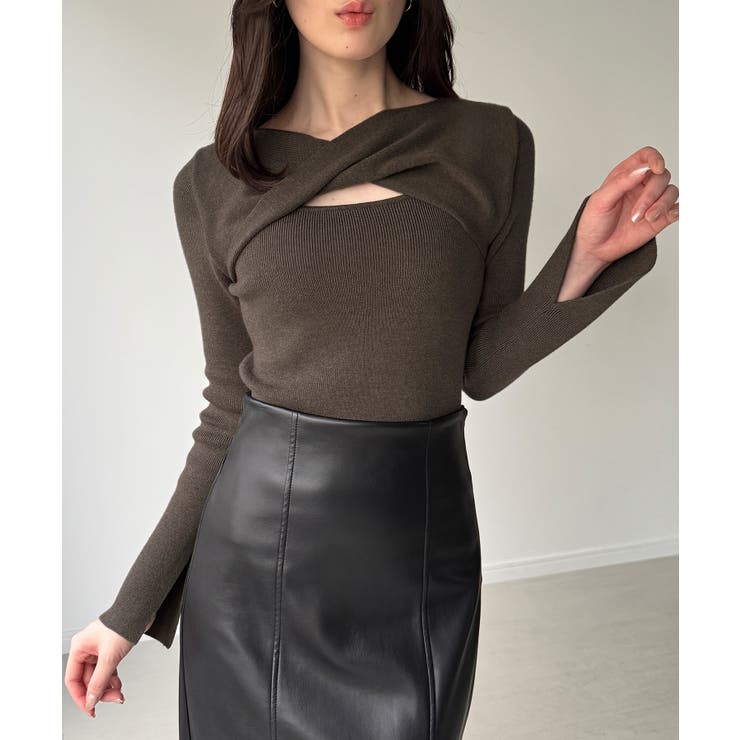 クロスドレープニットトップス | JUNOAH | 詳細画像5 