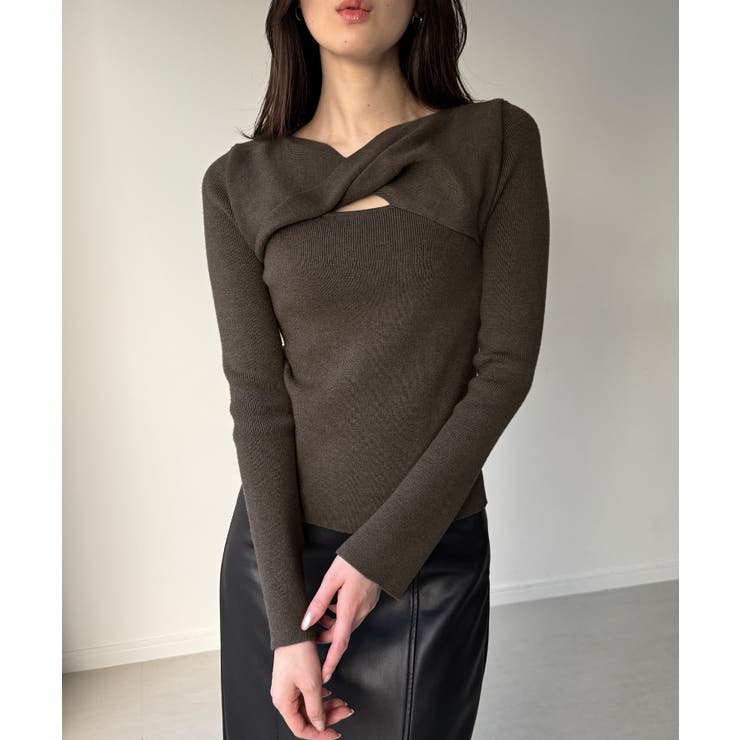 クロスドレープニットトップス | JUNOAH | 詳細画像7 